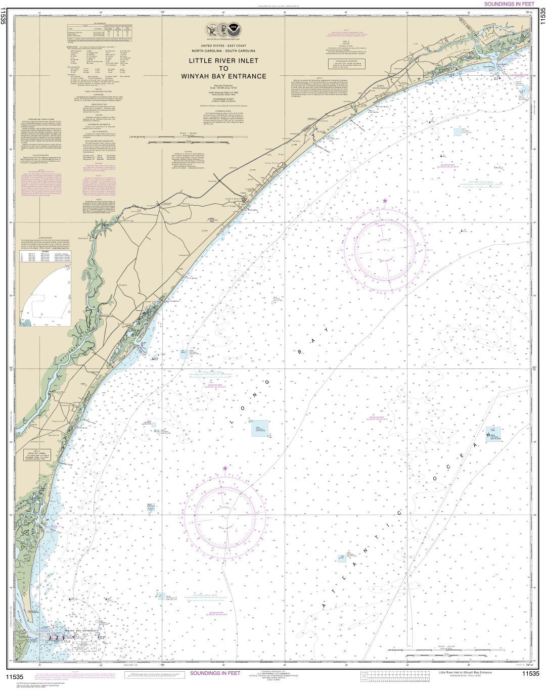 Little River lnlet to Winyah Bay Entrance | Carte NOAA 11535