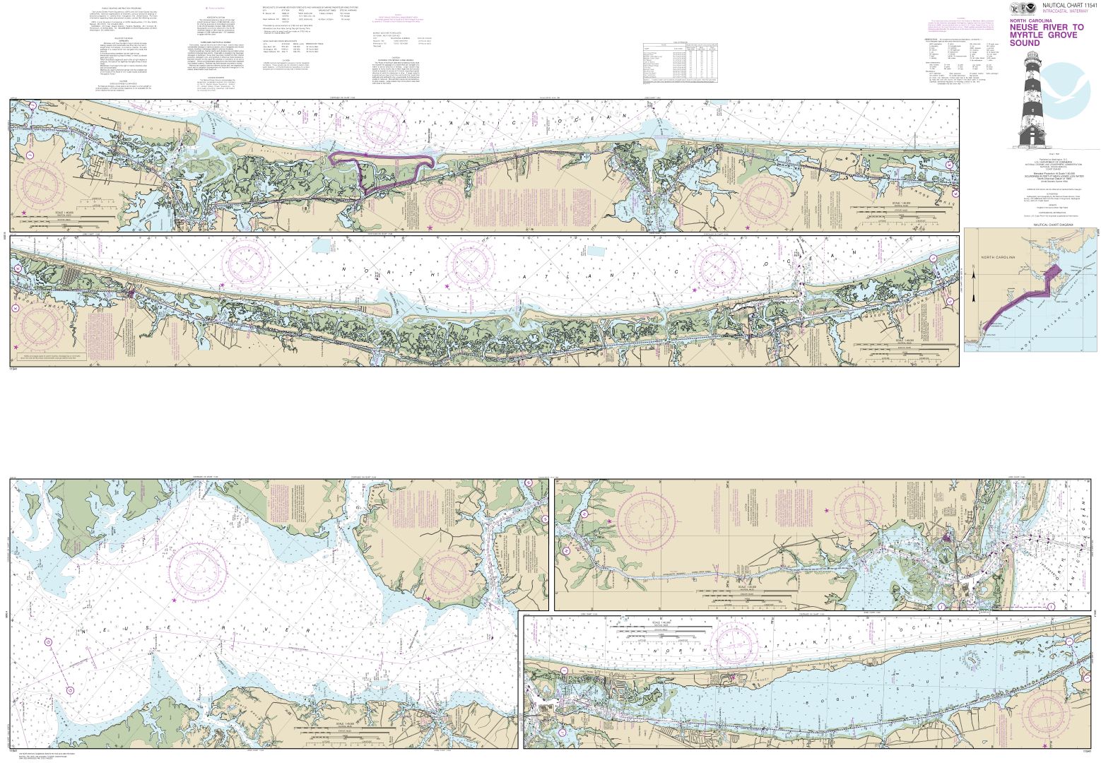 Intracoastal Waterway Neuse River to Myrtle Grove Sound | NOAA Chart 11541