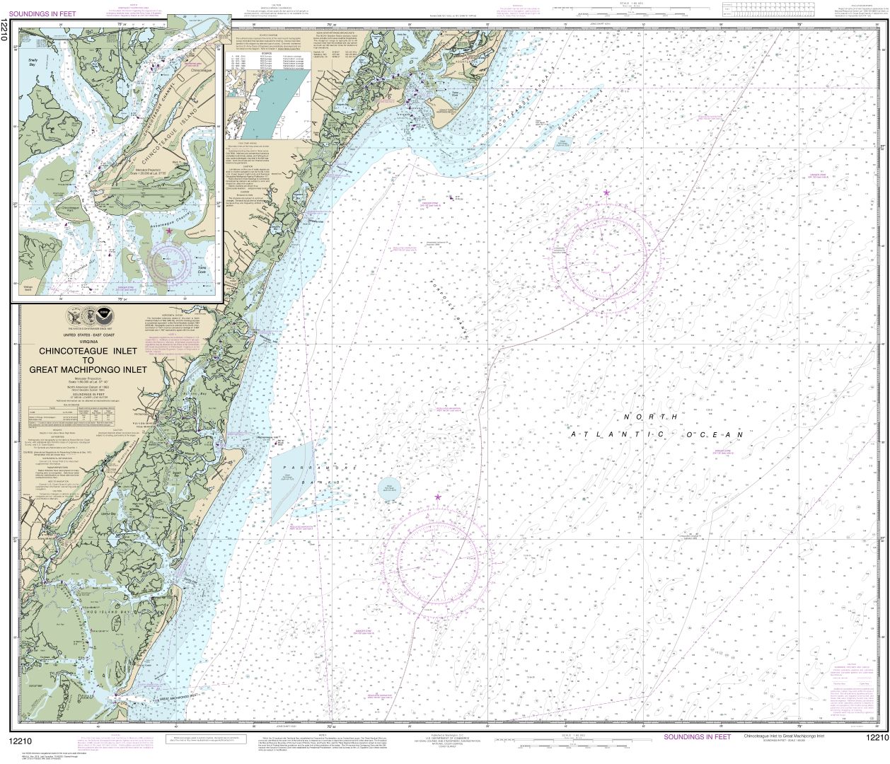 Chincoteague Inlet to Great Machipongo Inlet;Chincoteague Inlet | NOAA Chart 12210