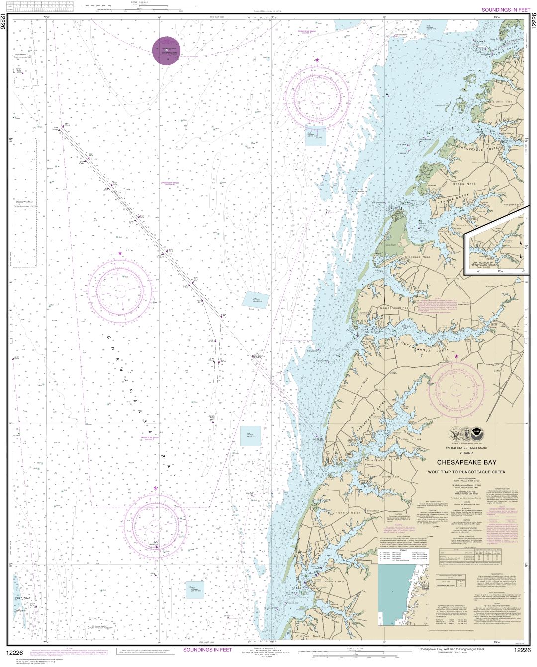Chesapeake Bay Wolf Trap to Pungoteague Creek | NOAA Chart 12226