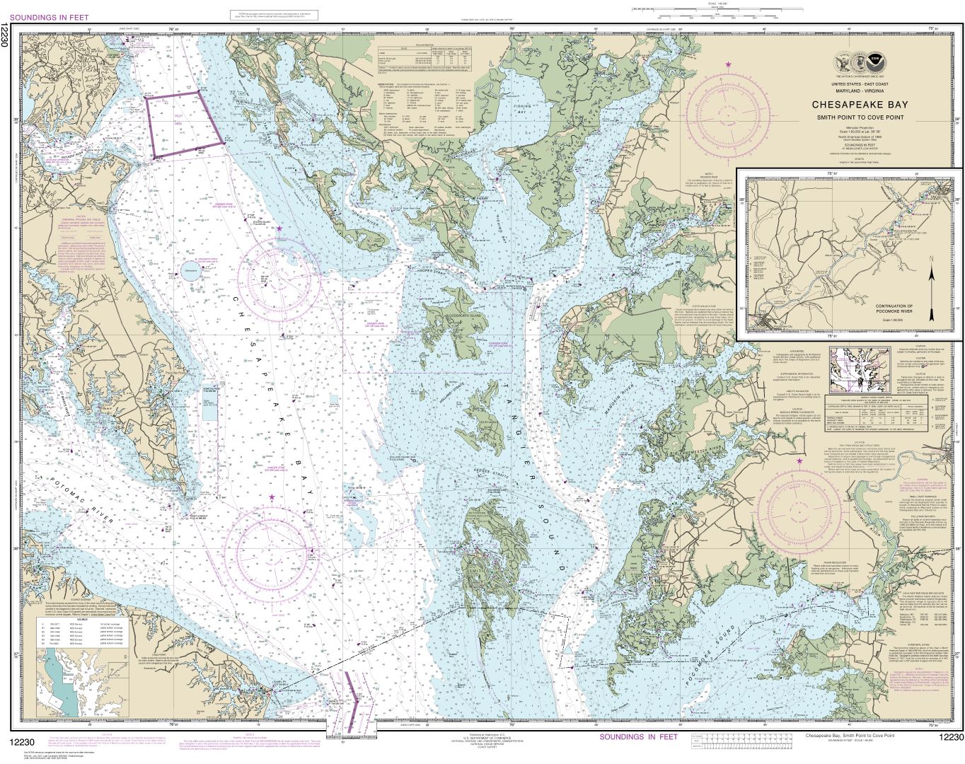 Chesapeake Bay Smith Point to Cove Point | NOAA Chart 12230