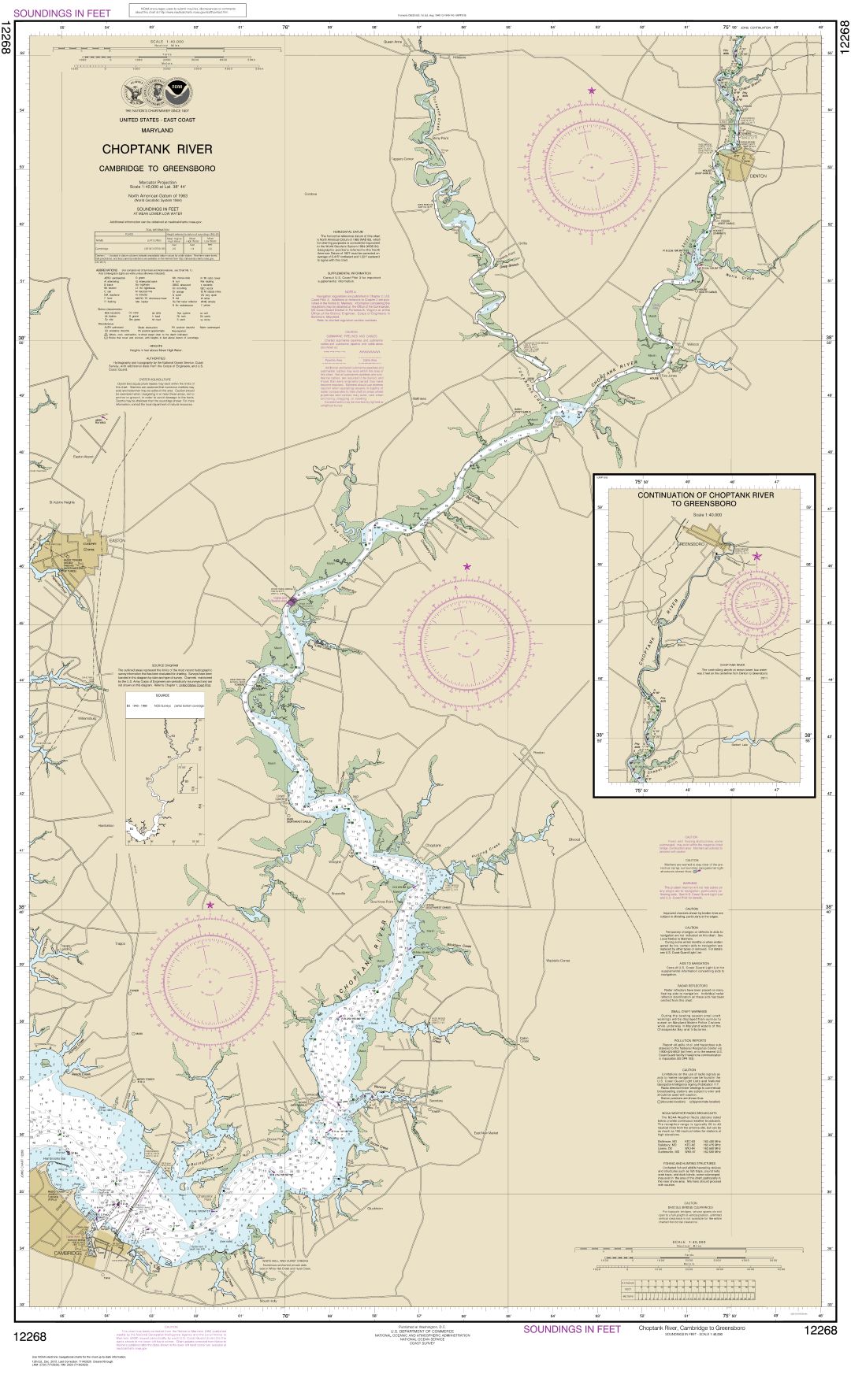 Choptank River Cambridge to Greensboro | NOAA Chart 12268