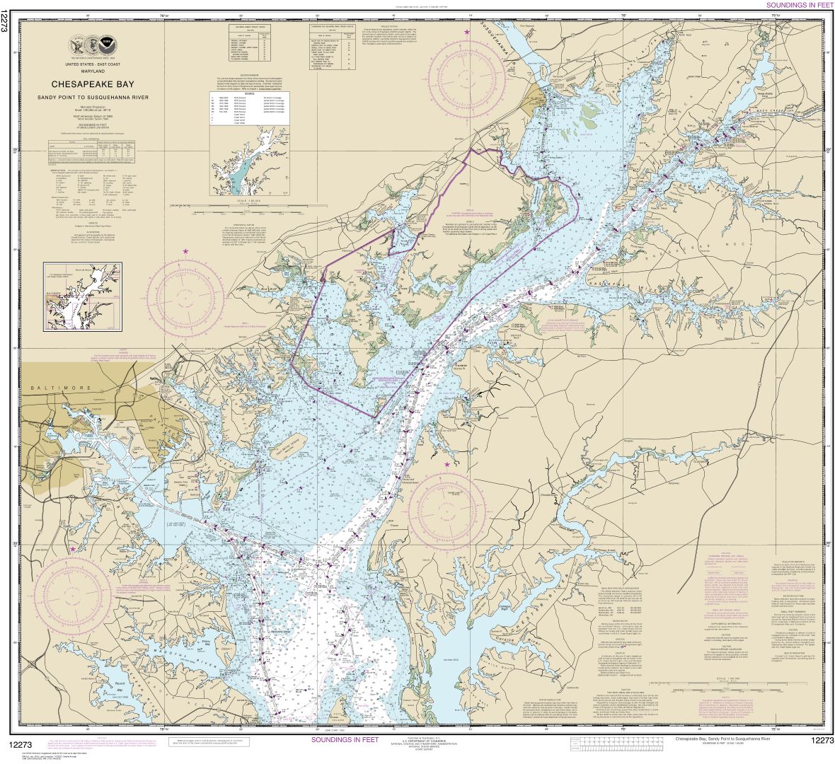 Chesapeake Bay Sandy Point to Susquehanna River | NOAA Chart 12273