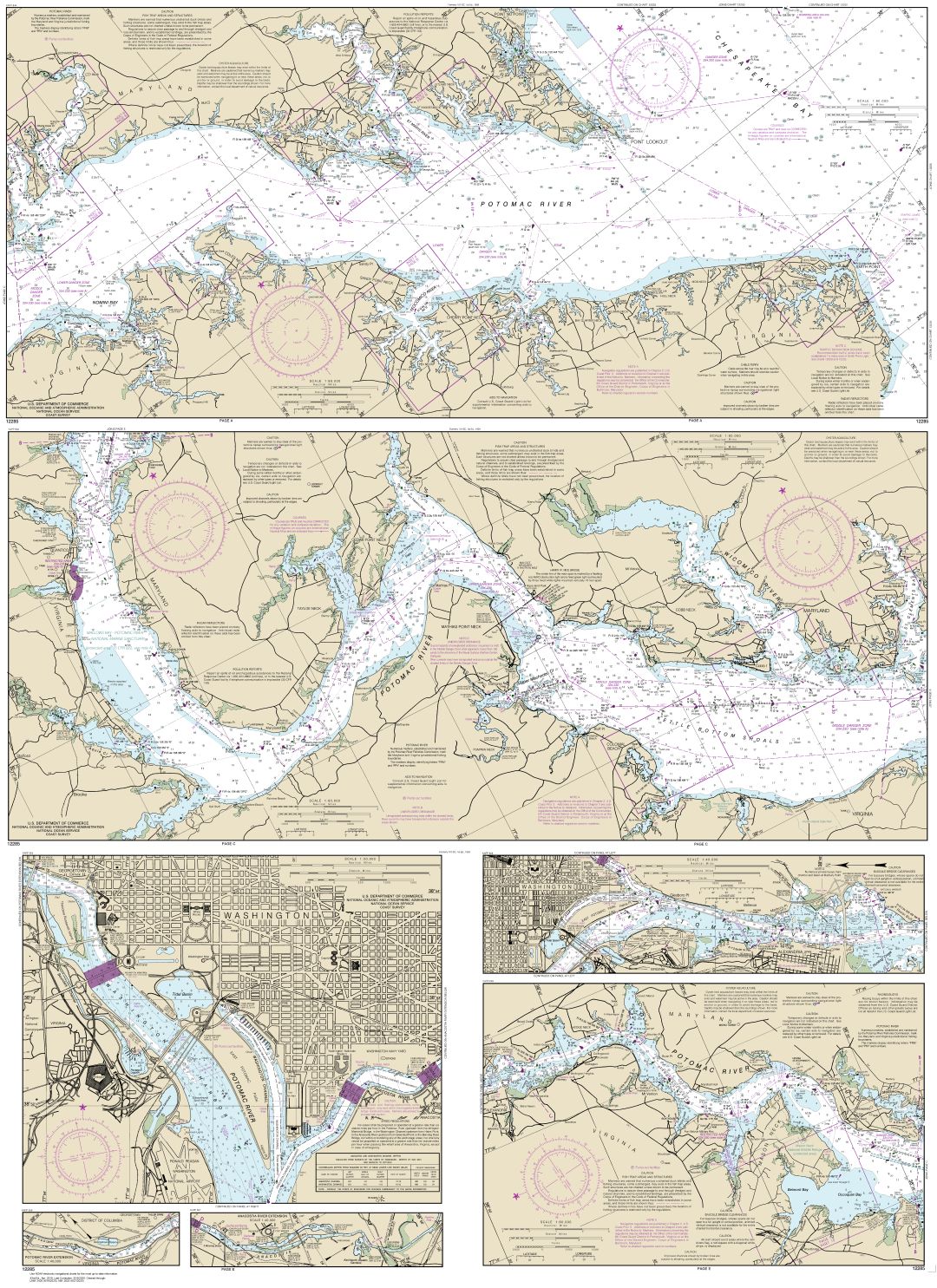Potomac River; District of Columbia | Carte NOAA 12285