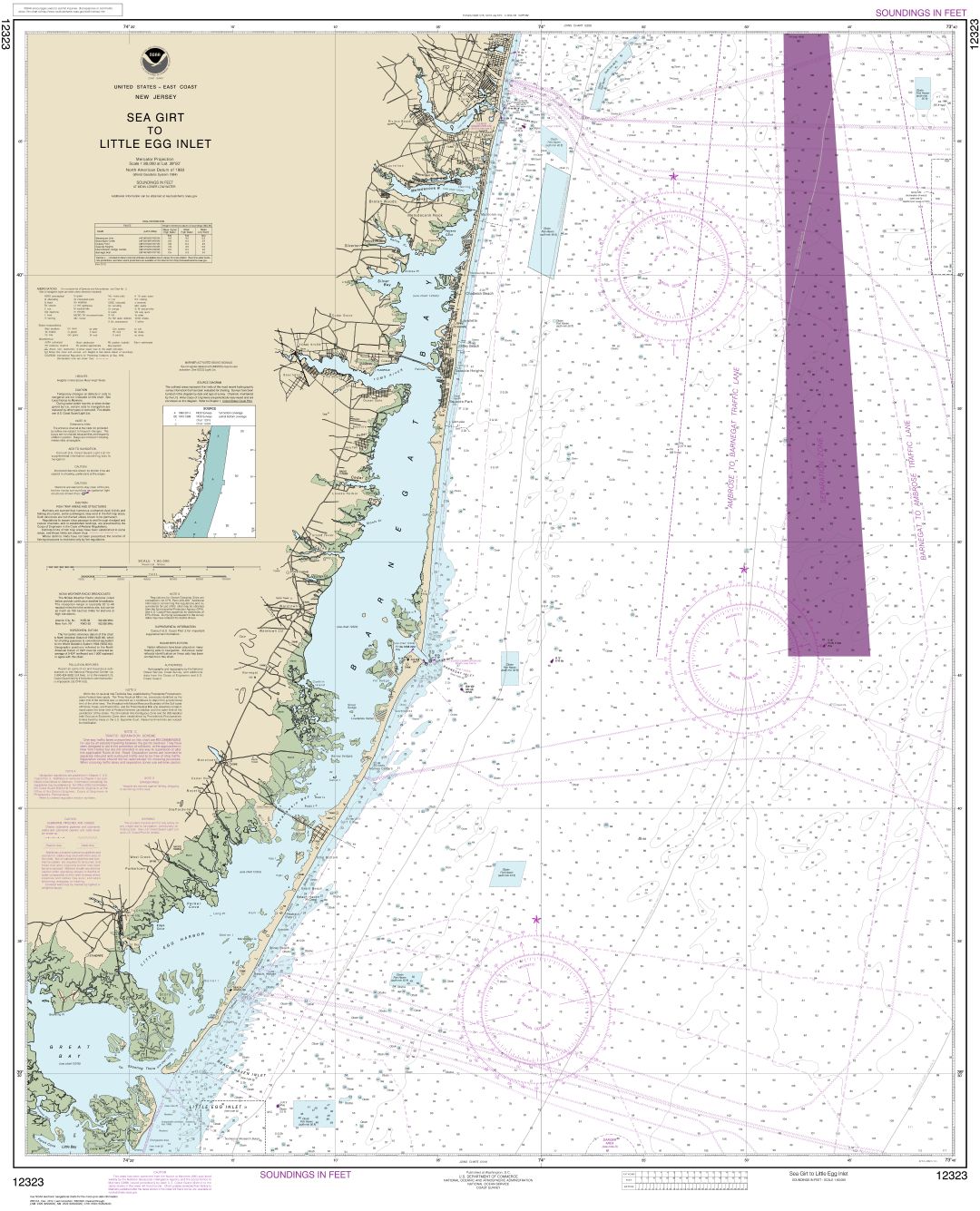 Sea Girt to Little Egg Inlet | Carte NOAA 12323