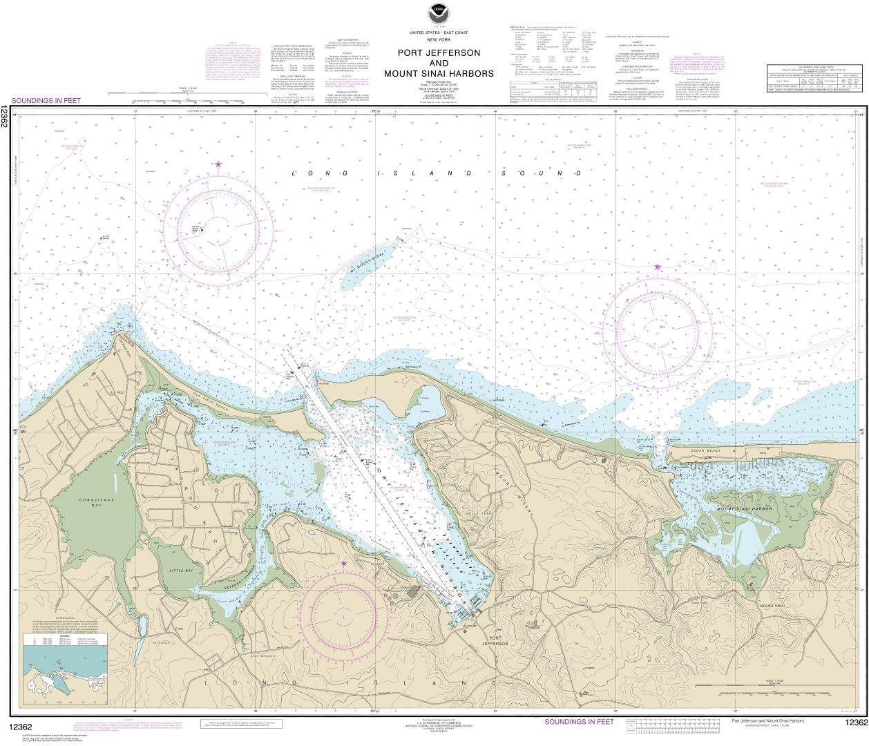 Port Jefferson and Mount Sinai Harbors | NOAA Chart 12362