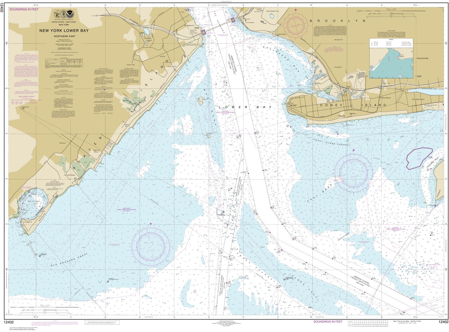 New York Lower Bay Northern part | NOAA Chart 12402