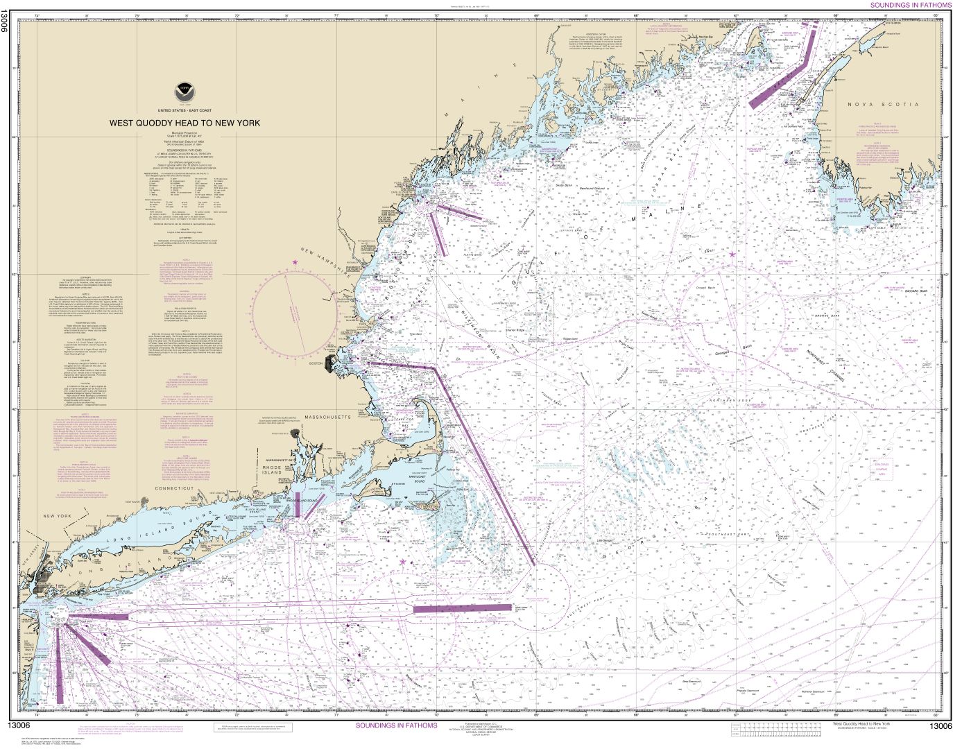 West Quoddy Head to New York | Carte NOAA 13006