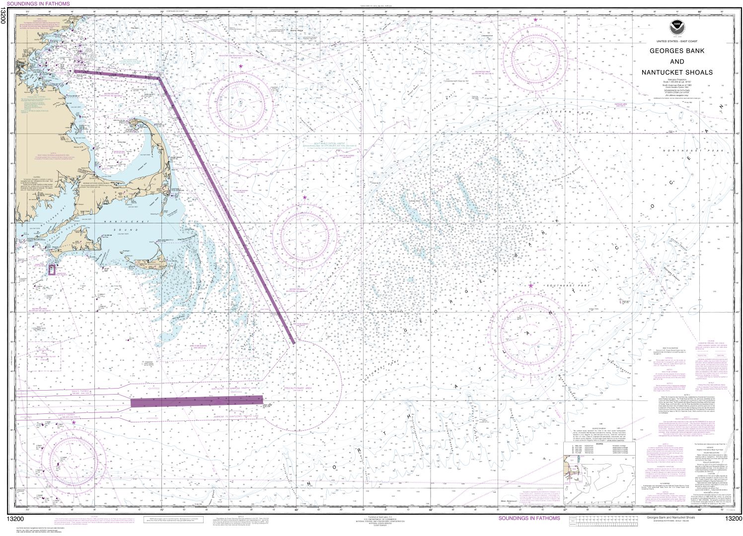 Georges Bank and Nantucket Shoals | NOAA Chart 13200