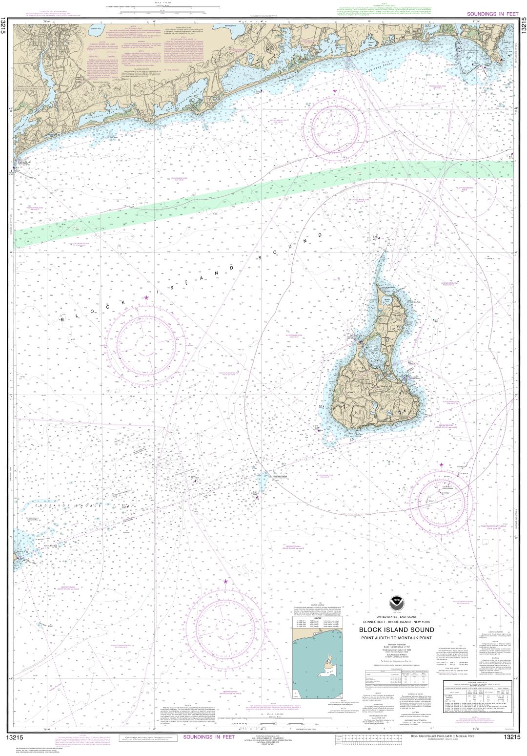 Block Island Sound Point Judith to Montauk Point | NOAA Chart 13215
