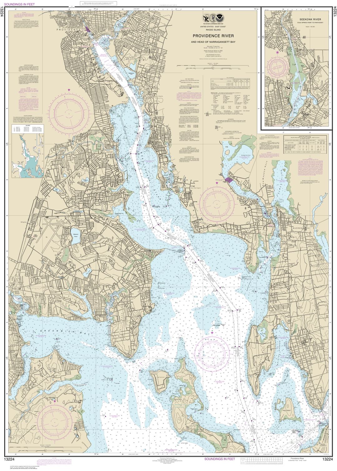 Providence River and Head of Narragansett Bay | NOAA Chart 13224