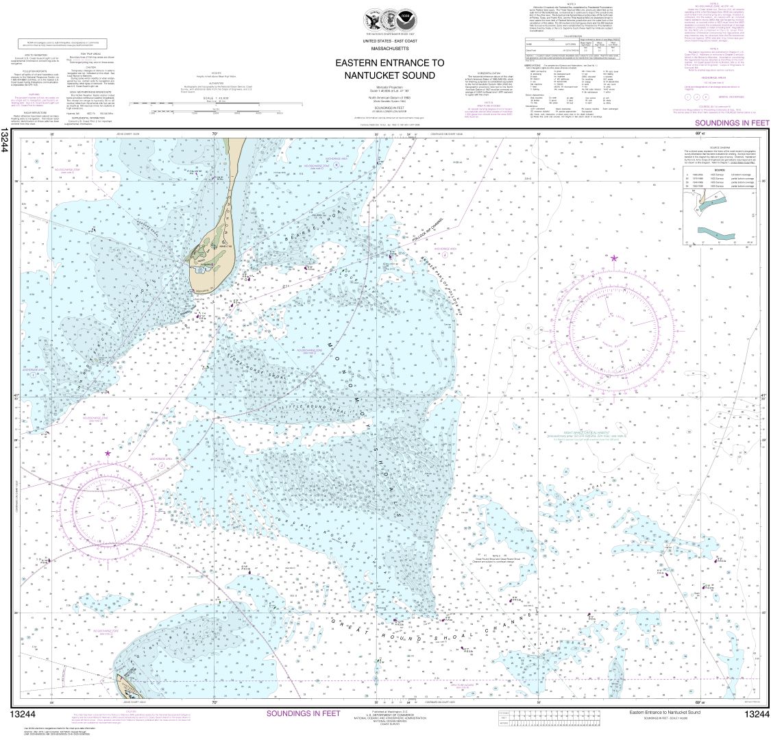 Eastern Entrance to Nantucket Sound | Carte NOAA 13244