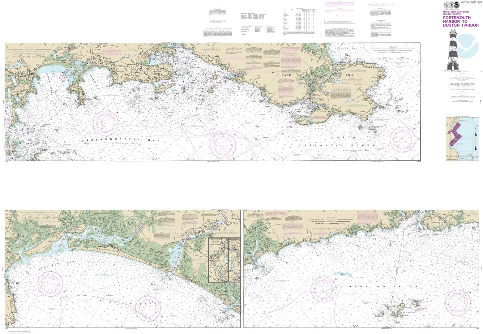 Portsmouth Harbor to Boston Harbor; Merrimack River Extension | NOAA Chart 13274