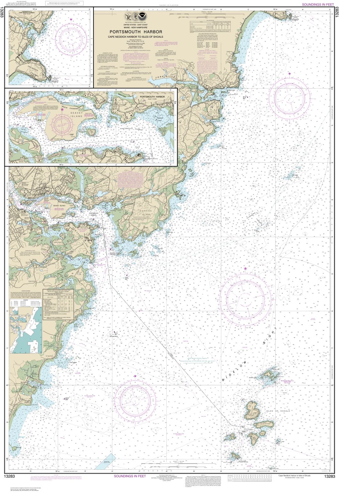 Portsmouth Harbor Cape Neddick Harbor to Isles of Shoals; Portsmouth Harbor | NOAA Chart 13283