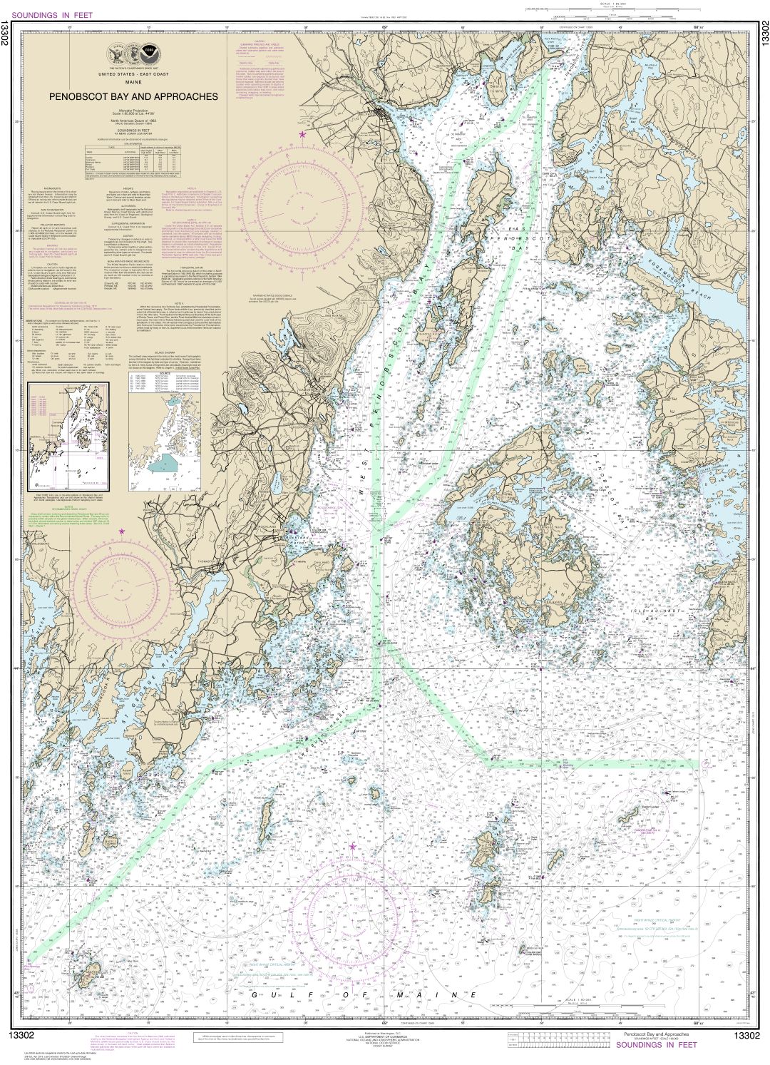 Penobscot Bay and Approaches | NOAA Chart 13302