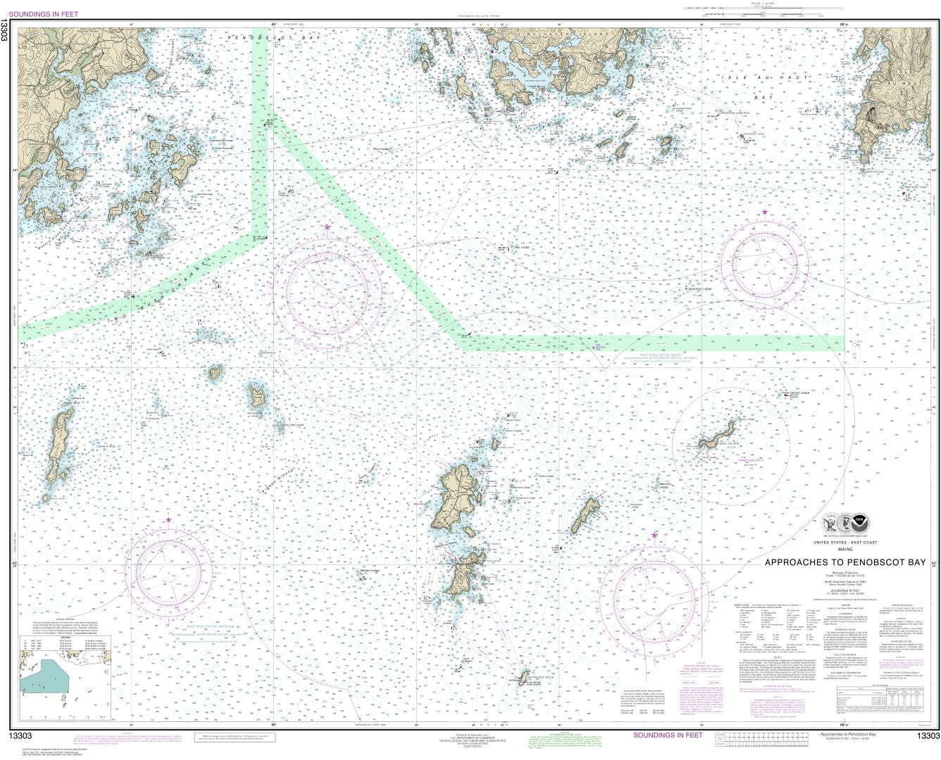 Approaches to Penobscot Bay | NOAA Chart 13303