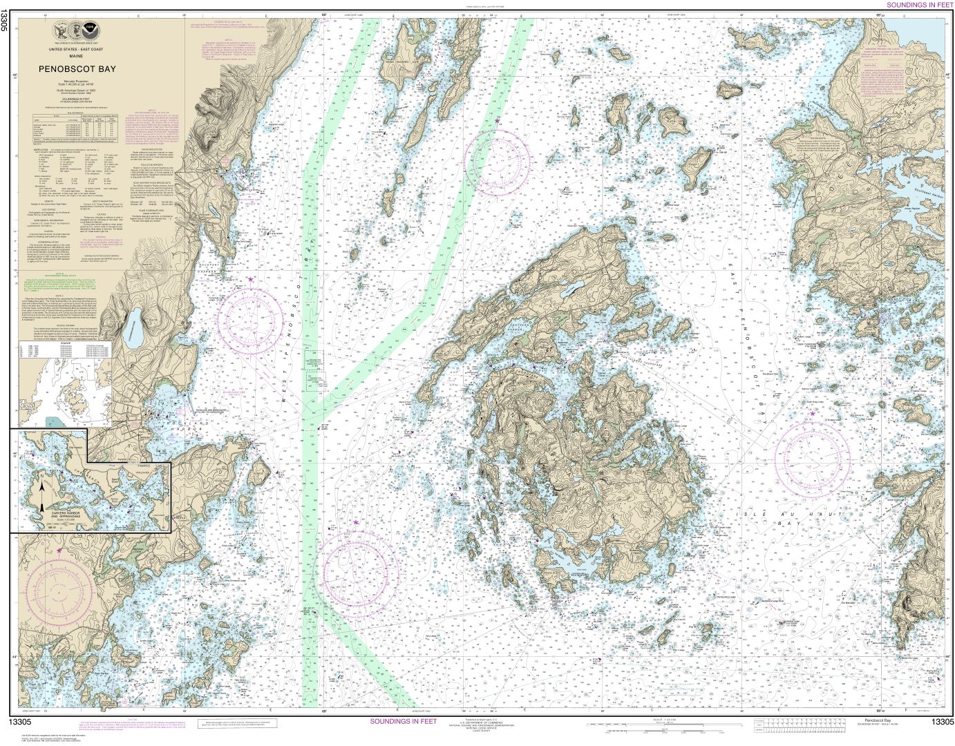 Penobscot Bay;Carvers Harbor and Approaches | NOAA Chart 13305