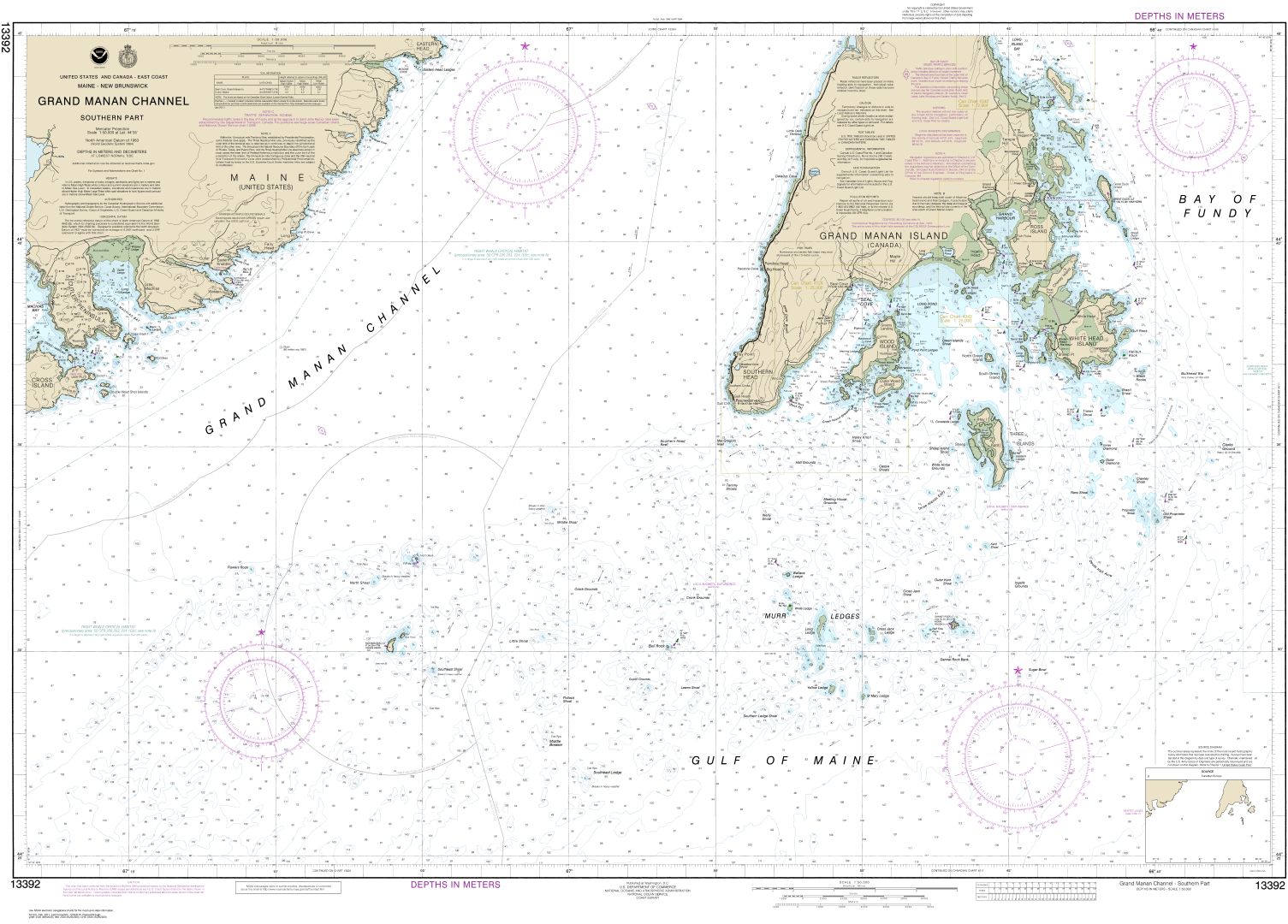 Grand Manan Channel Southern Part | NOAA Chart 13392