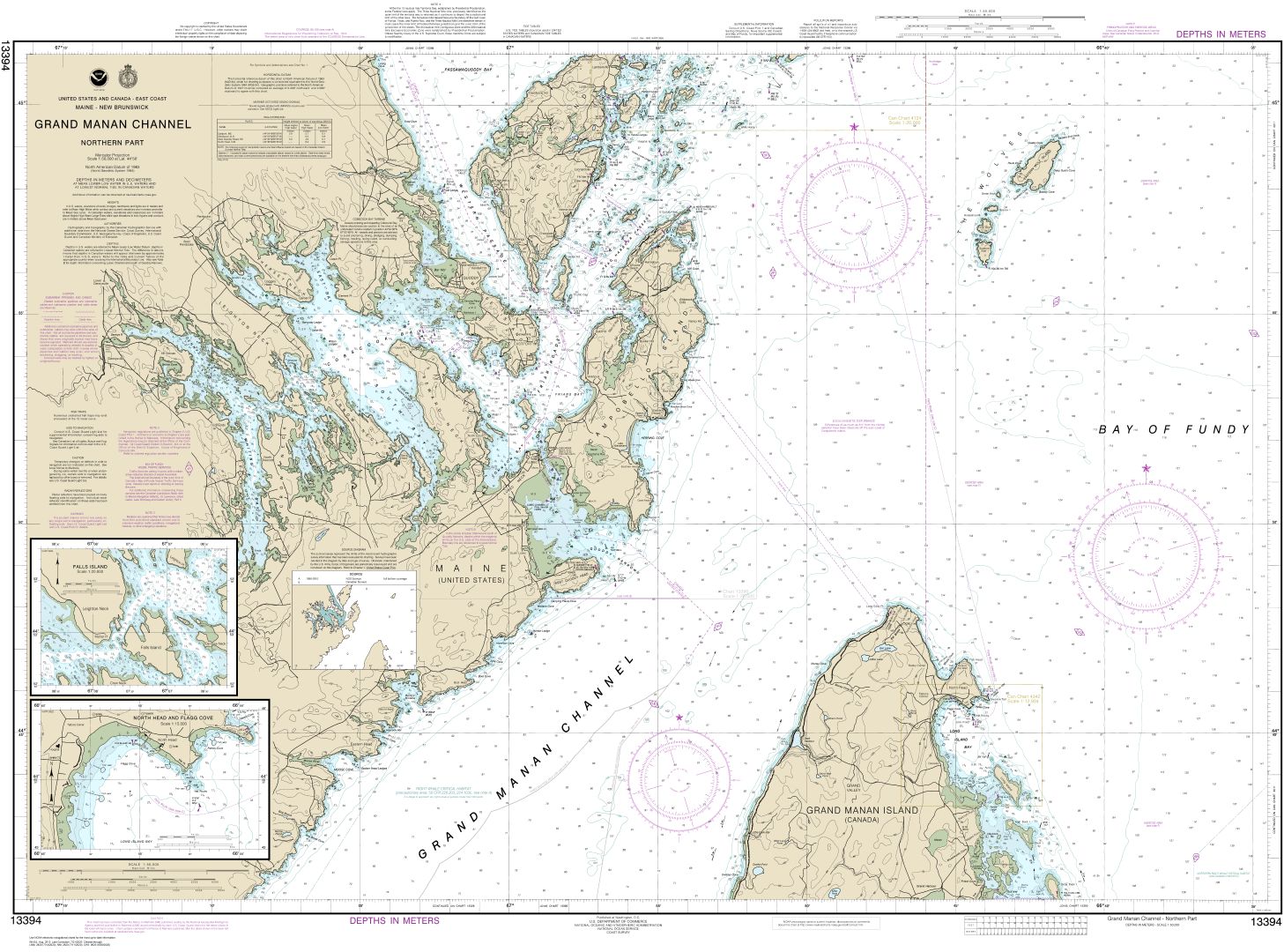 Grand Manan Channel Northern Part; North Head and Flagg Cove | Carte NOAA 13394