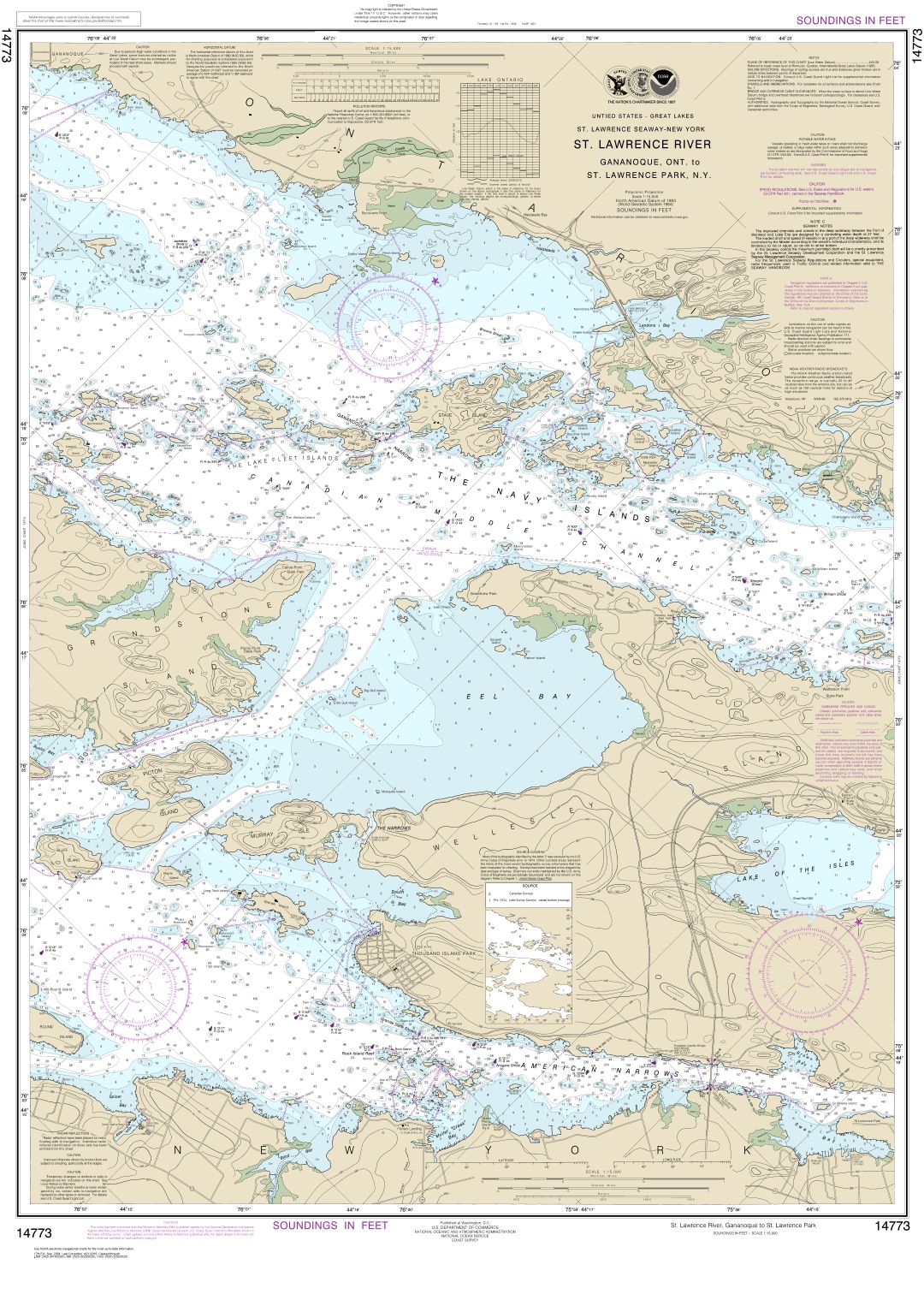 Gananoque, Ont., to St. Lawrence Park. N.Y. | NOAA Chart 14773