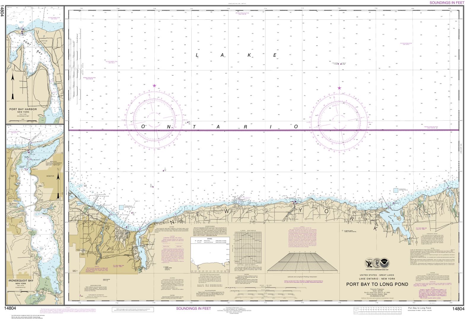 Port Bay to Long Pond;Port Bay Harbor;Irondequoit Bay | NOAA Chart 14804