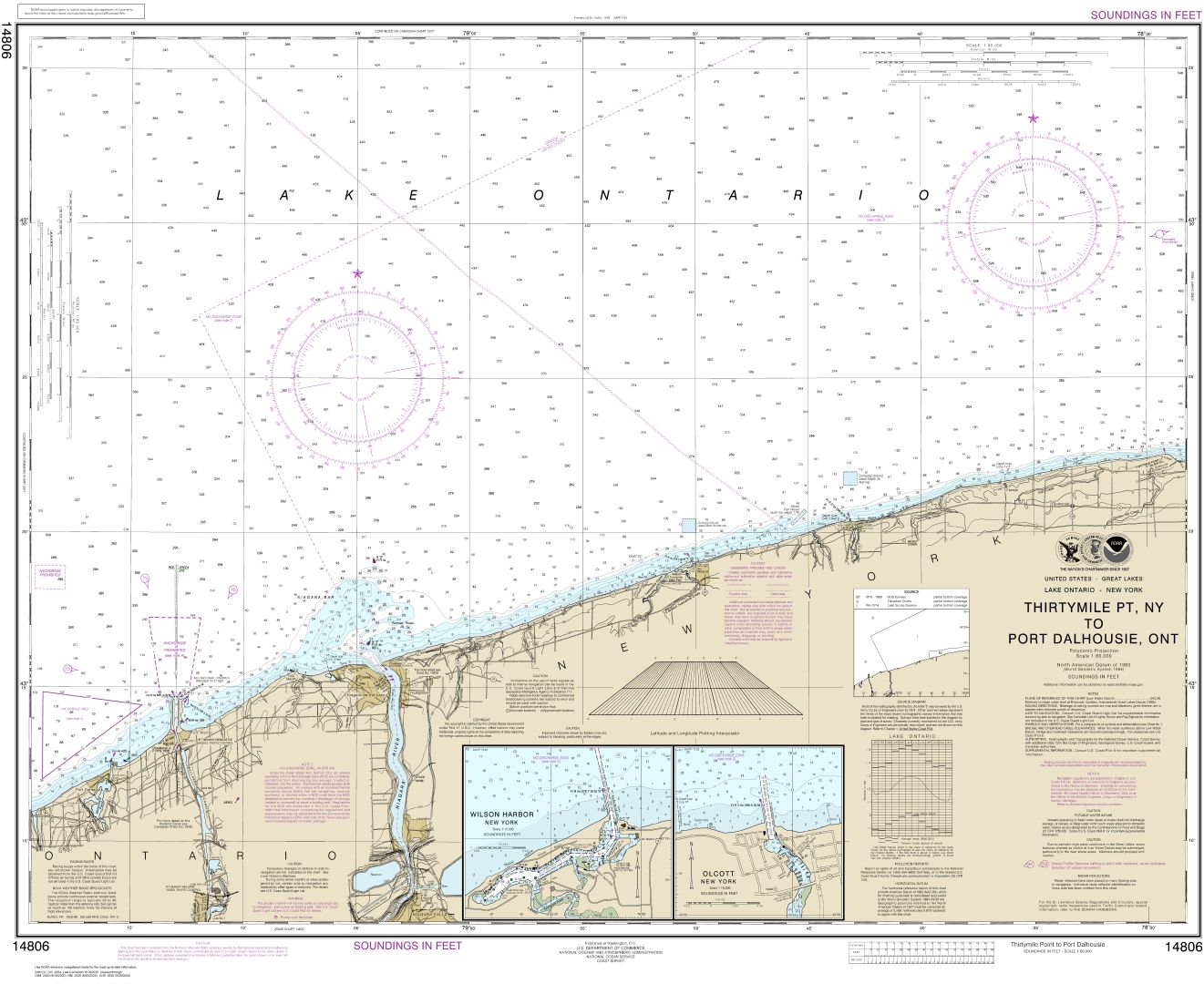 Thirtymile Point, N.Y., to Port Dalhousie, Ont. | NOAA Chart 14806