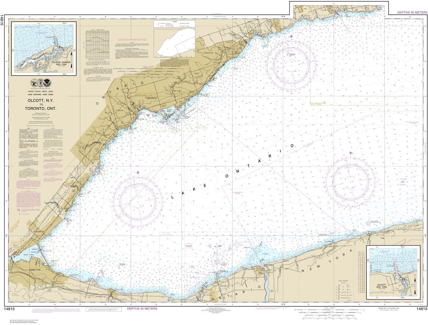 Olcott Harbor to Toronto; Olcott and Wilson Harbors | NOAA Chart 14810