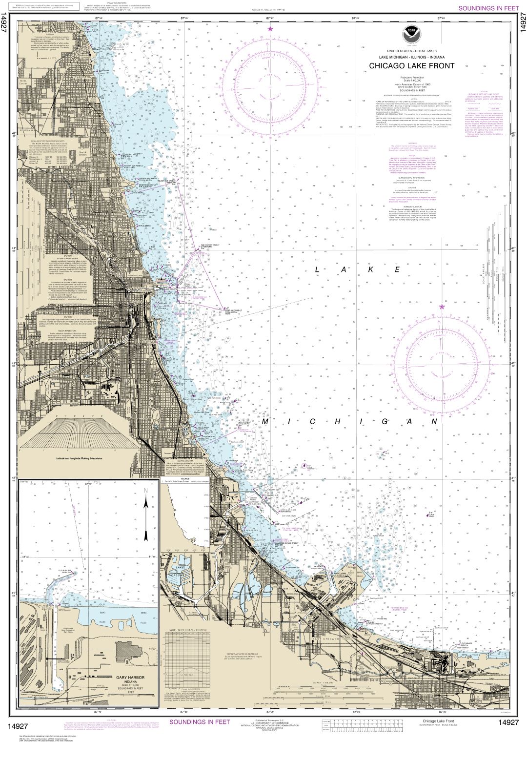 Chicago Lake Front;Gary Harbor | NOAA Chart 14927