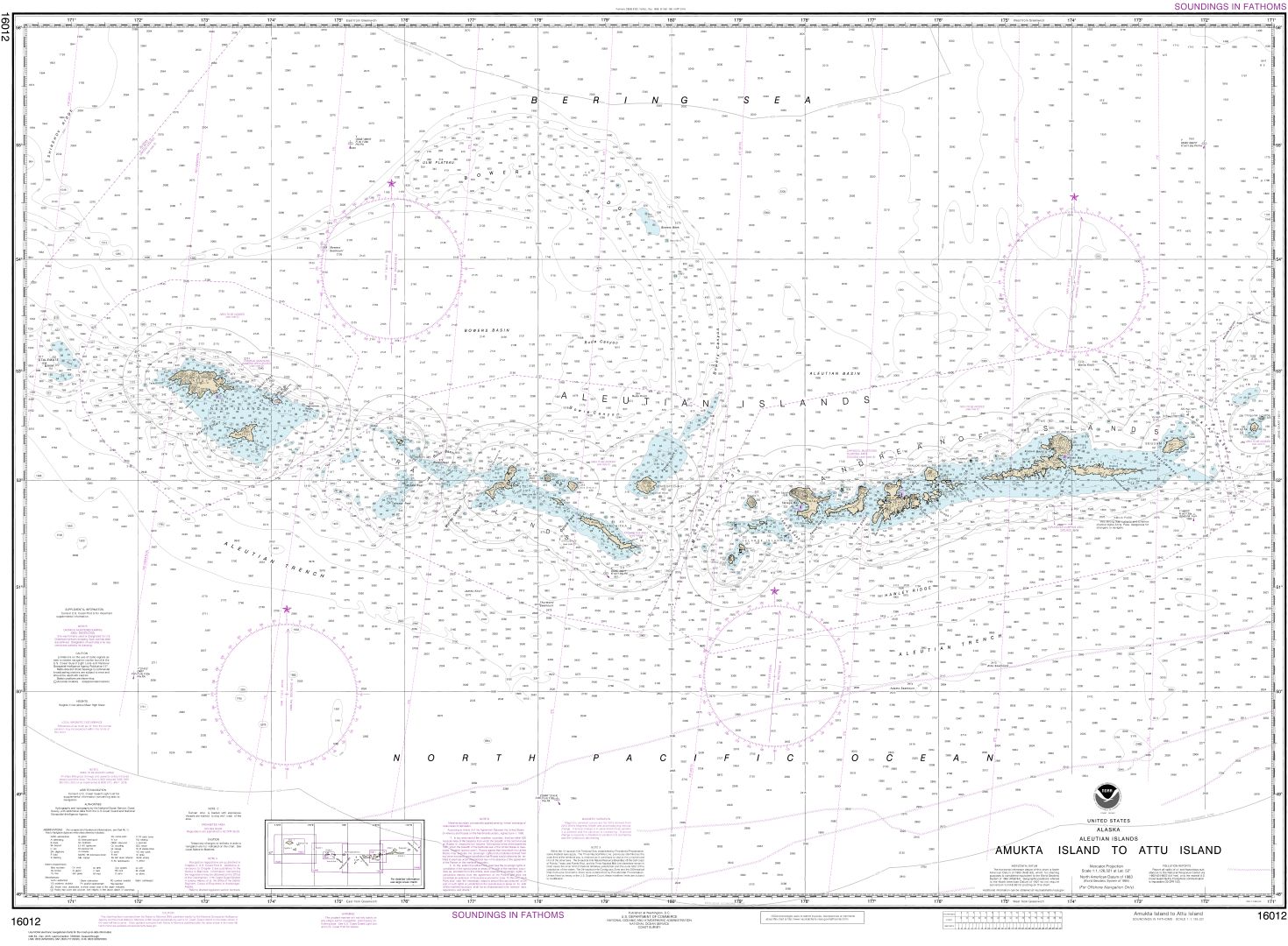 Aleutian Islands Amukta Island to Attu Island | NOAA Chart 16012