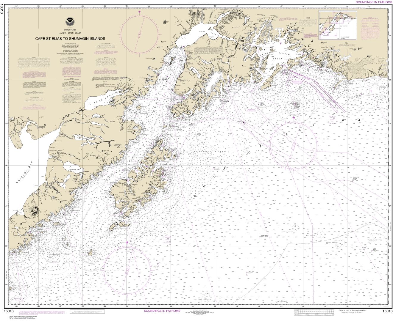 Cape St. Elias to Shumagin Islands;Semidi Islands | NOAA Chart 16013