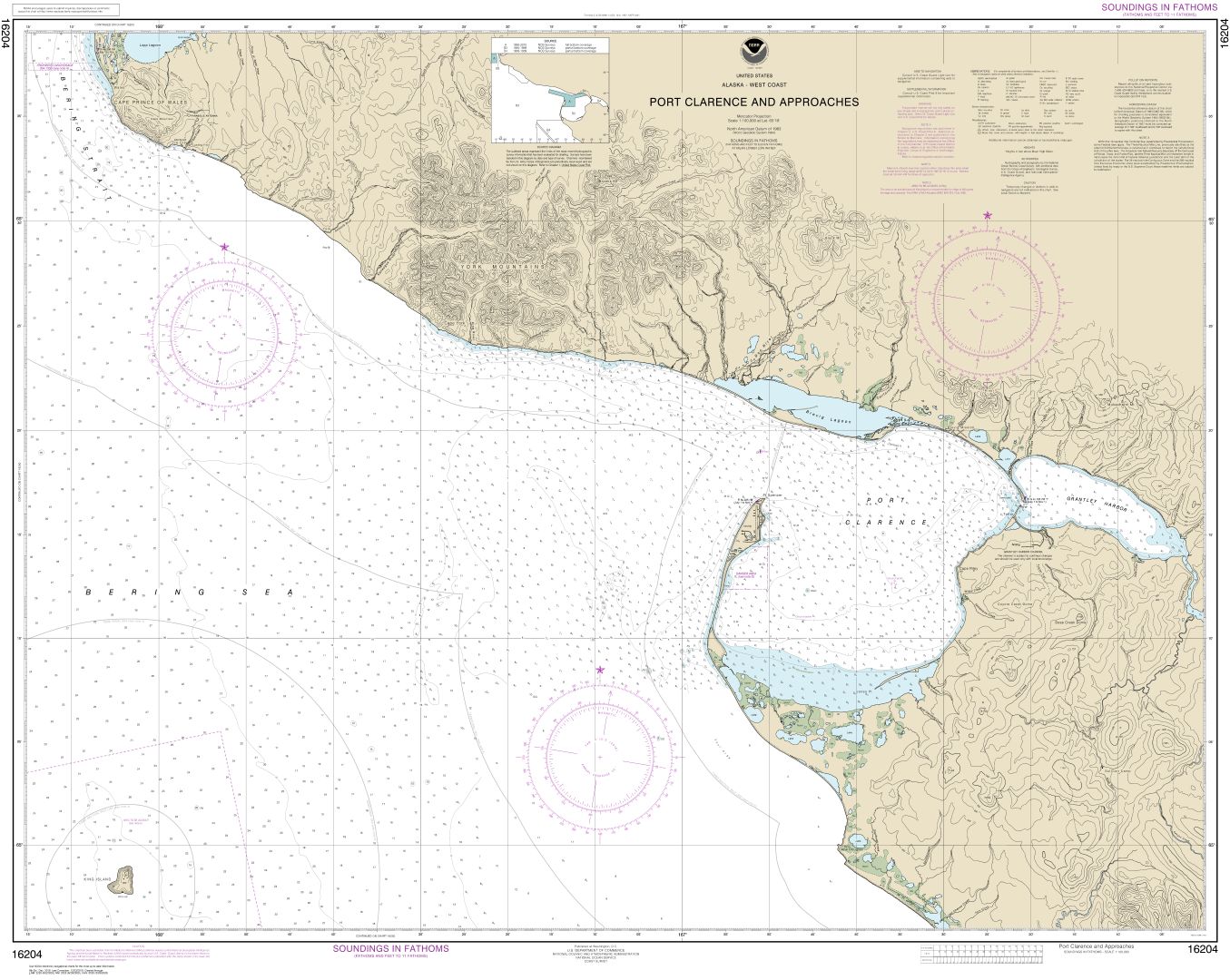 Port Clarence and approaches | Carte NOAA 16204