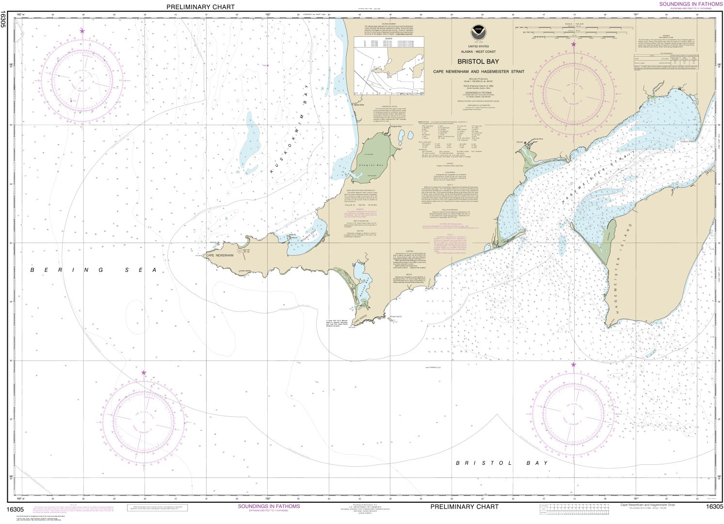 Bristol Bay-Cape Newenham and Hagemeister Strait | Carte NOAA 16305