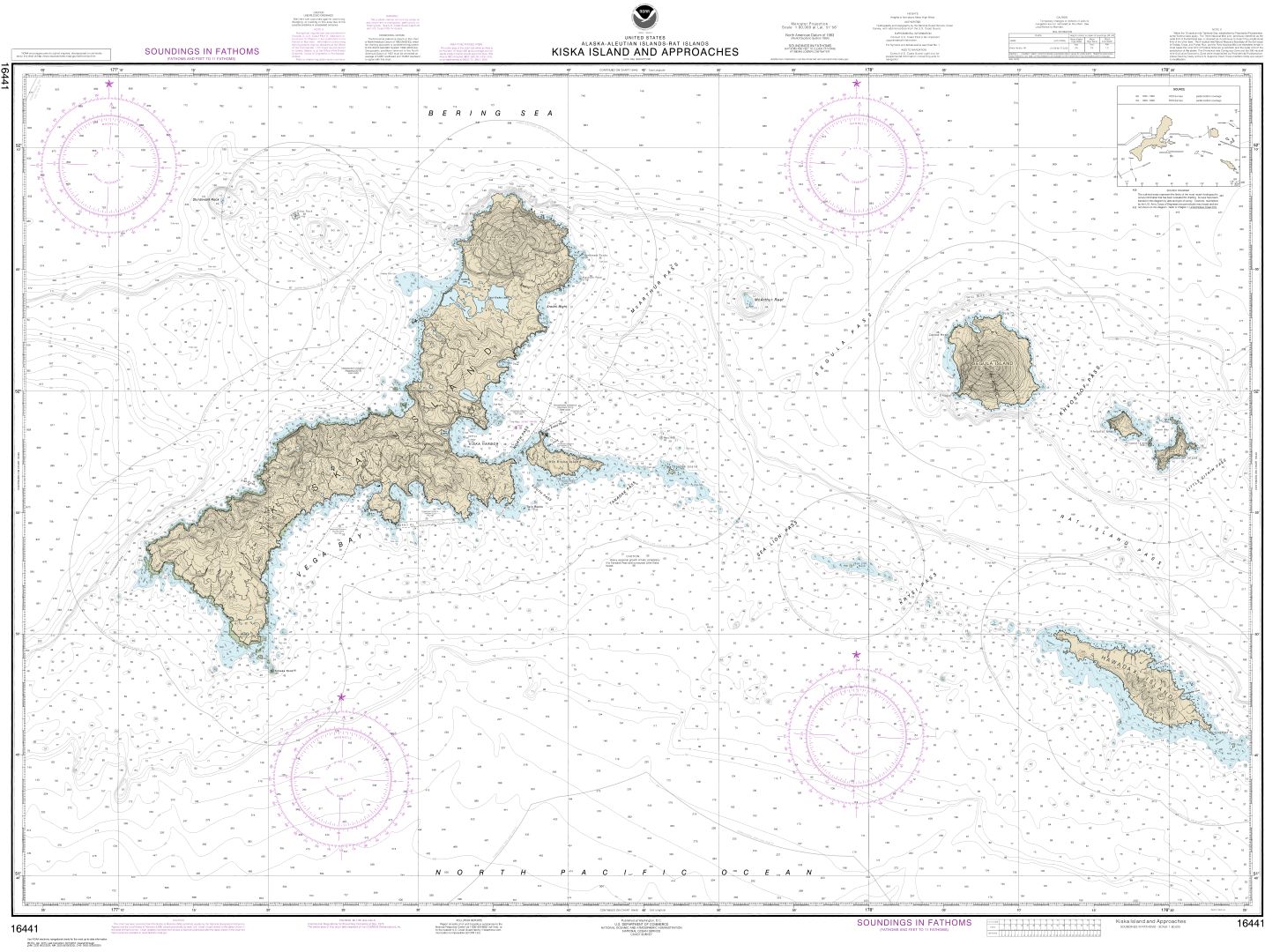 Kiska Island and approaches | NOAA Chart 16441