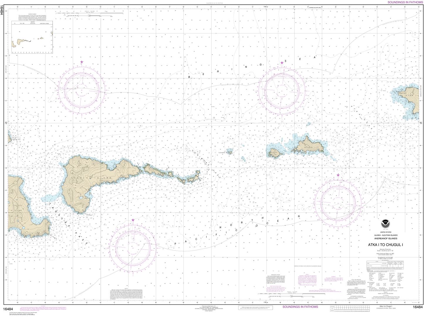 Atka Island to Chugul Island Atka Island | Carte NOAA 16484