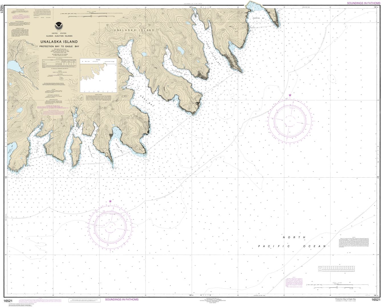Unalaska Island Protection Bay to Eagle Bay | NOAA Chart 16521
