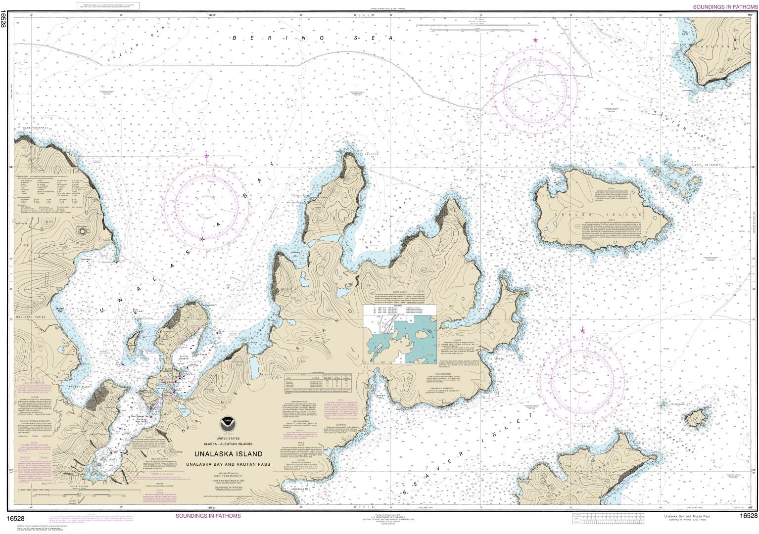 Unalaska Bay and Akutan Pass | NOAA Chart 16528