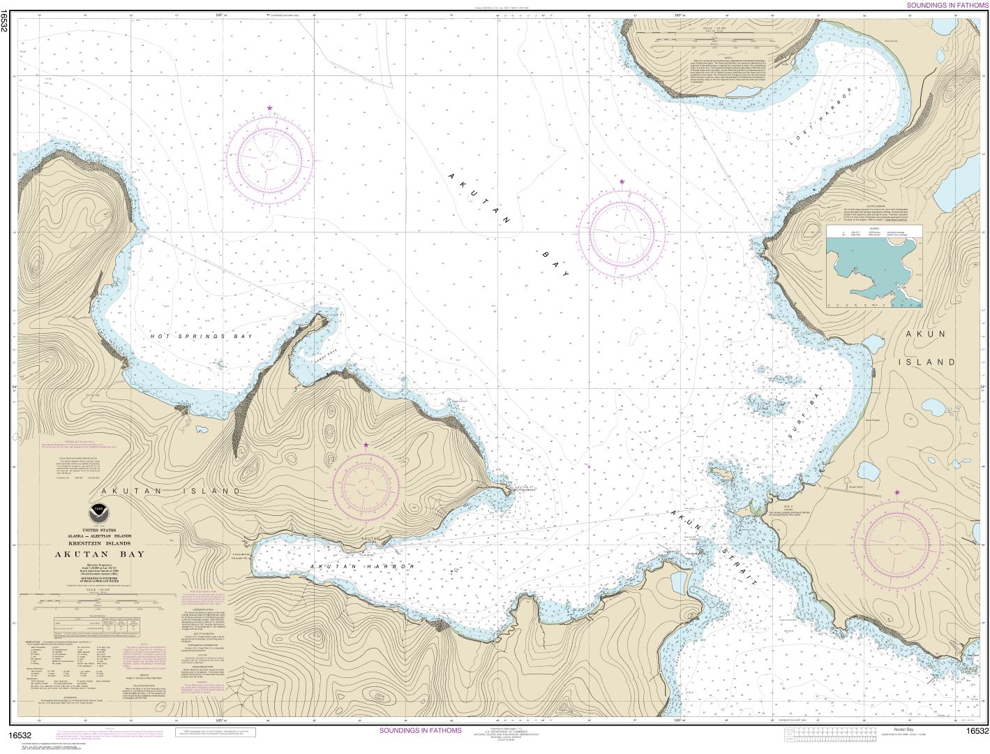 Akutan Bay, Krenitzin Islands | Carte NOAA 16532