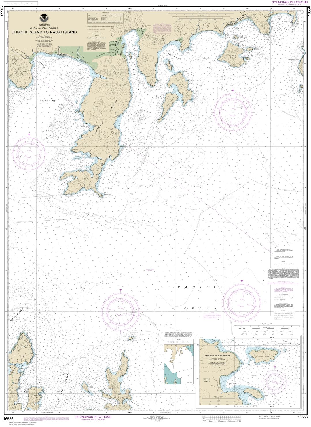 Chiachi Island to Nagai Island;Chiachi Islands Anchorage | NOAA Chart 16556