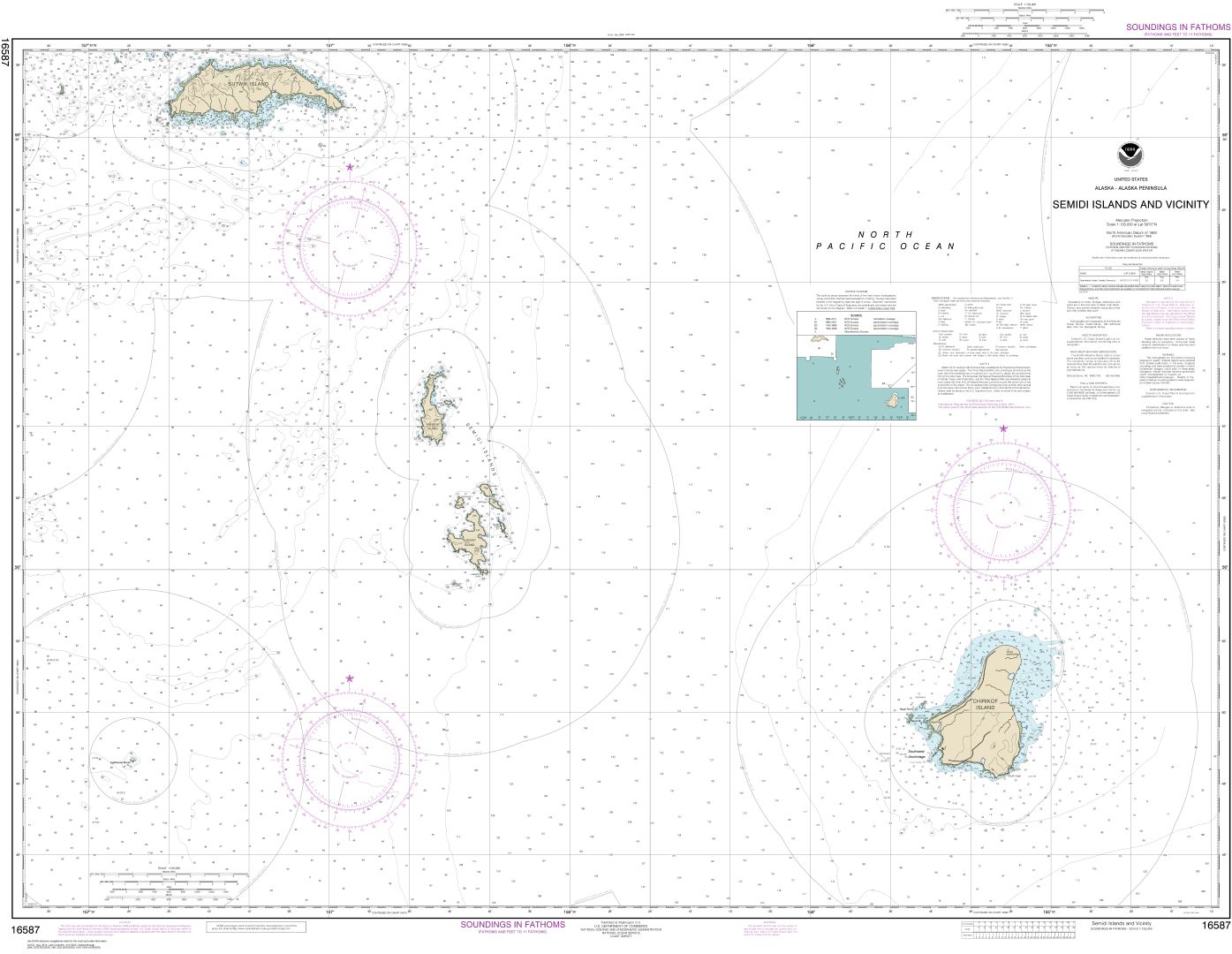 Semidi Islands and Vicinity | Carte NOAA 16587