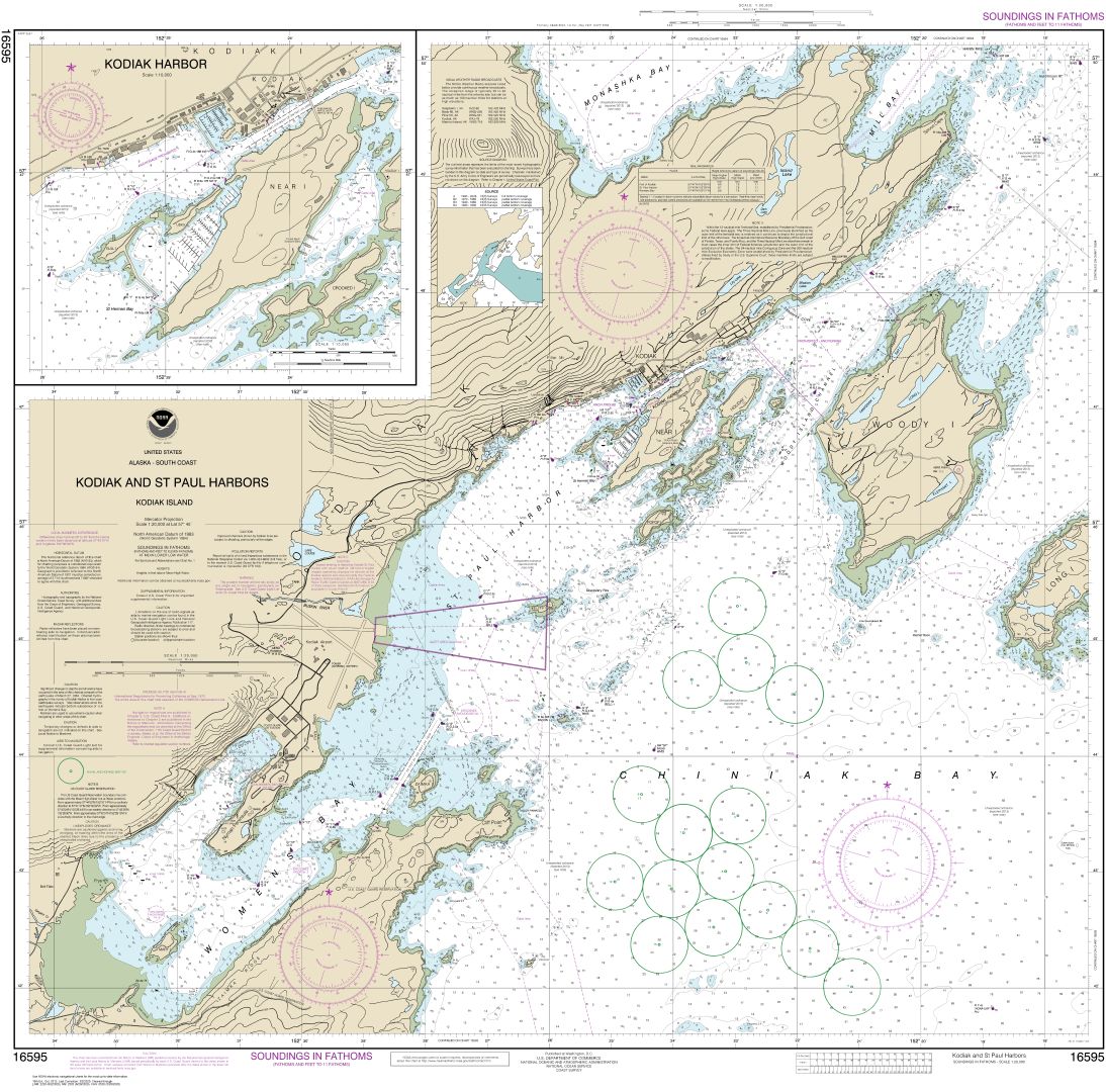 Kodiak and St. Paul harbors;Kodiak Harbor | NOAA Chart 16595