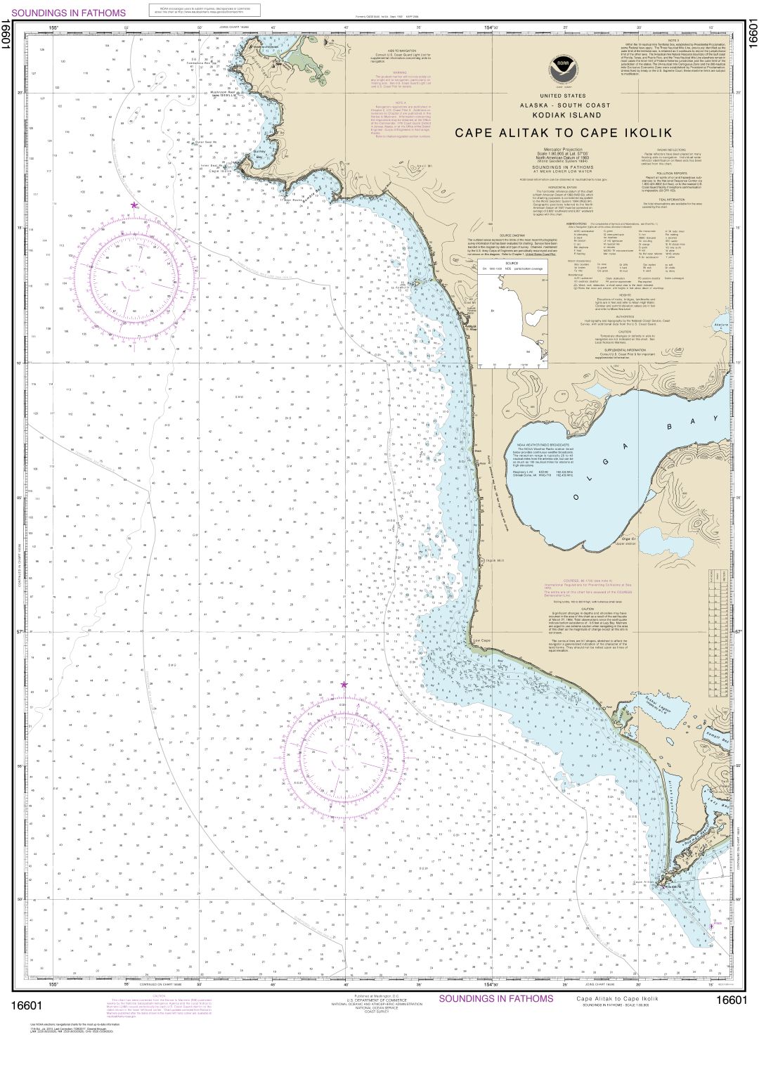 Cape Alitak to Cape lkolik | NOAA Chart 16601