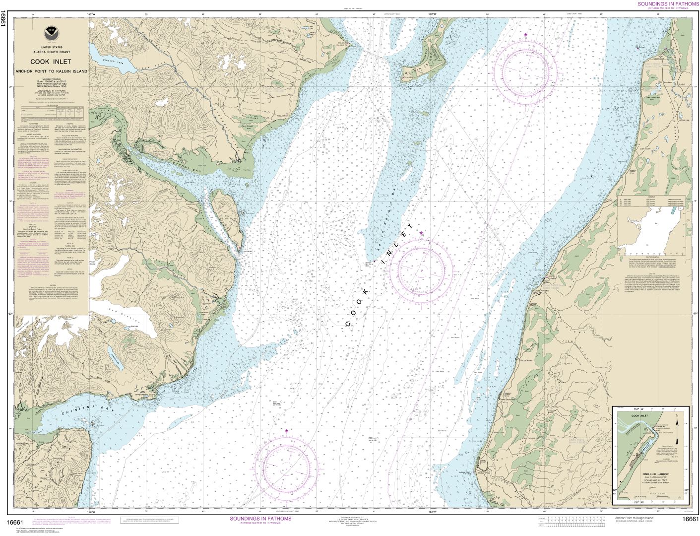 Cook Inlet-Anchor Point to Kalgin Island;Ninilchik Harbor | Carte NOAA 16661