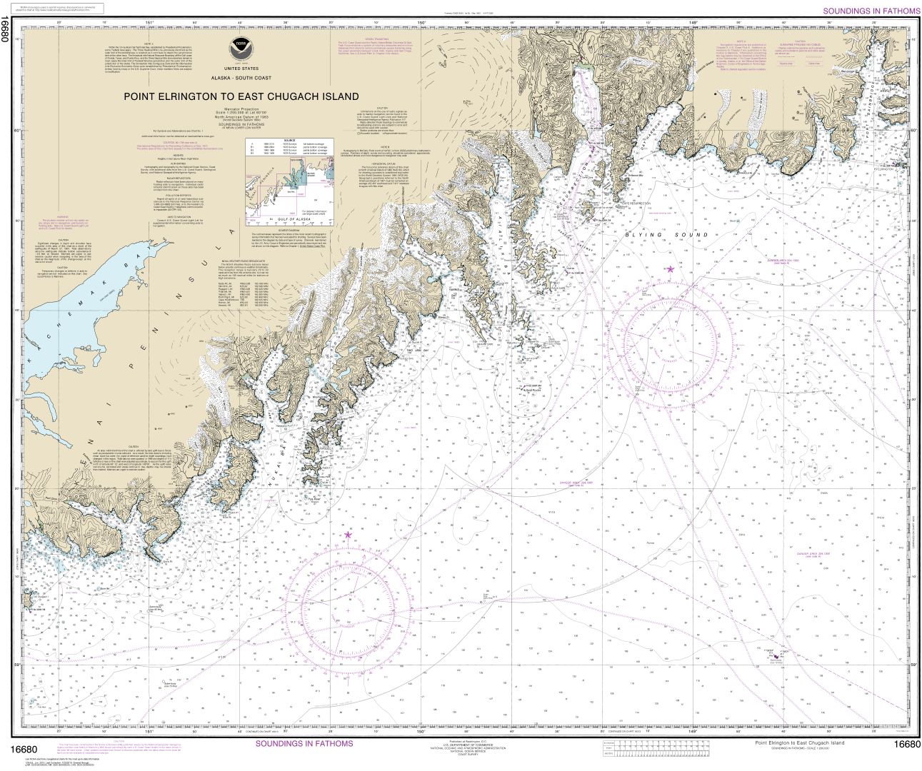 Point Elrington to East Chugach Island | NOAA Chart 16680
