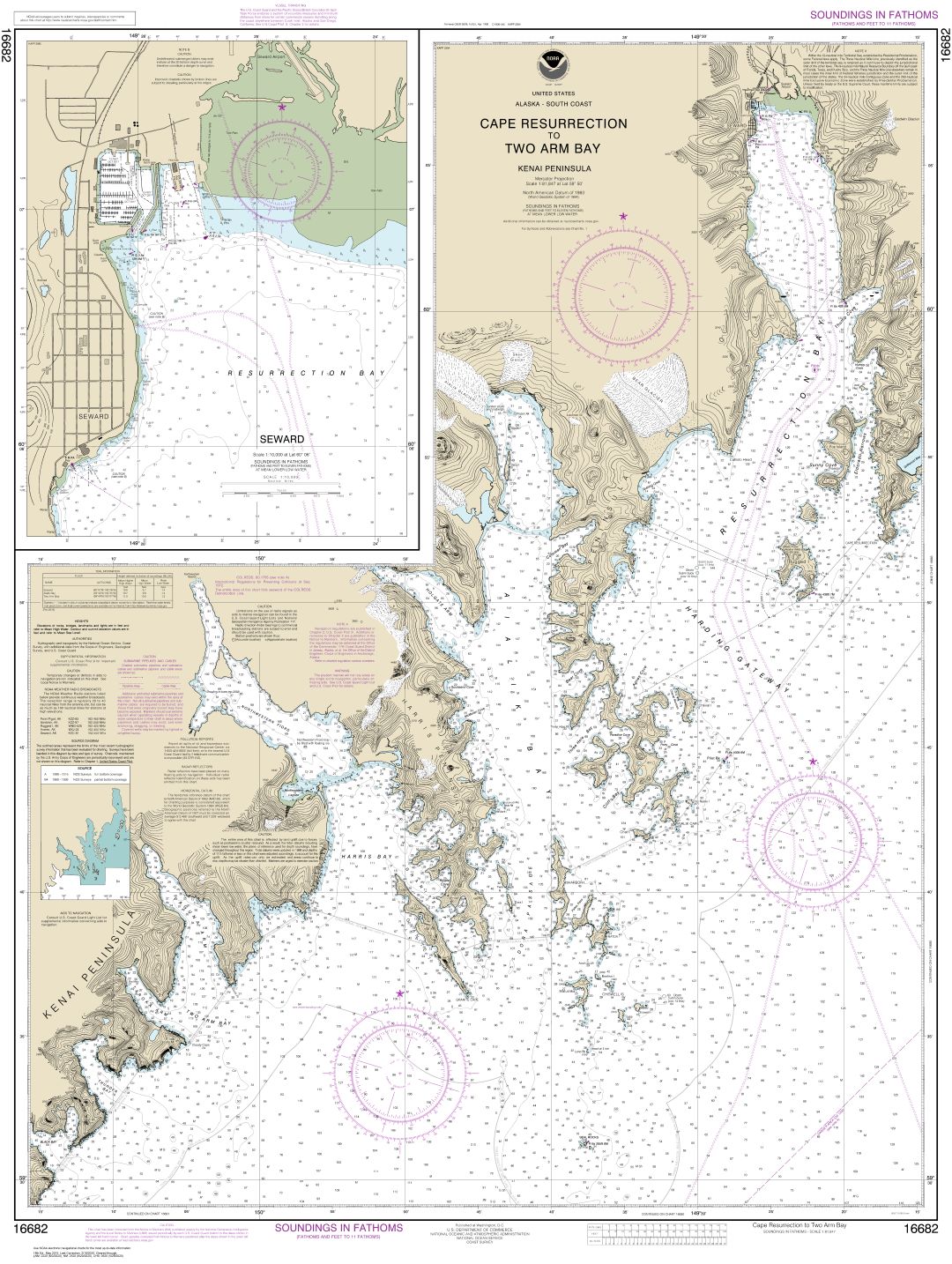 Cape Resurrection to Two Arm Bay;Seward | NOAA Chart 16682