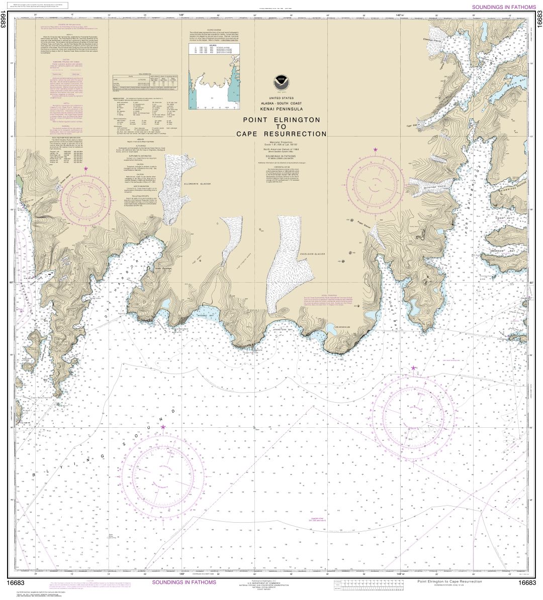 Point Elrington to Cape Resurrection | NOAA Chart 16683