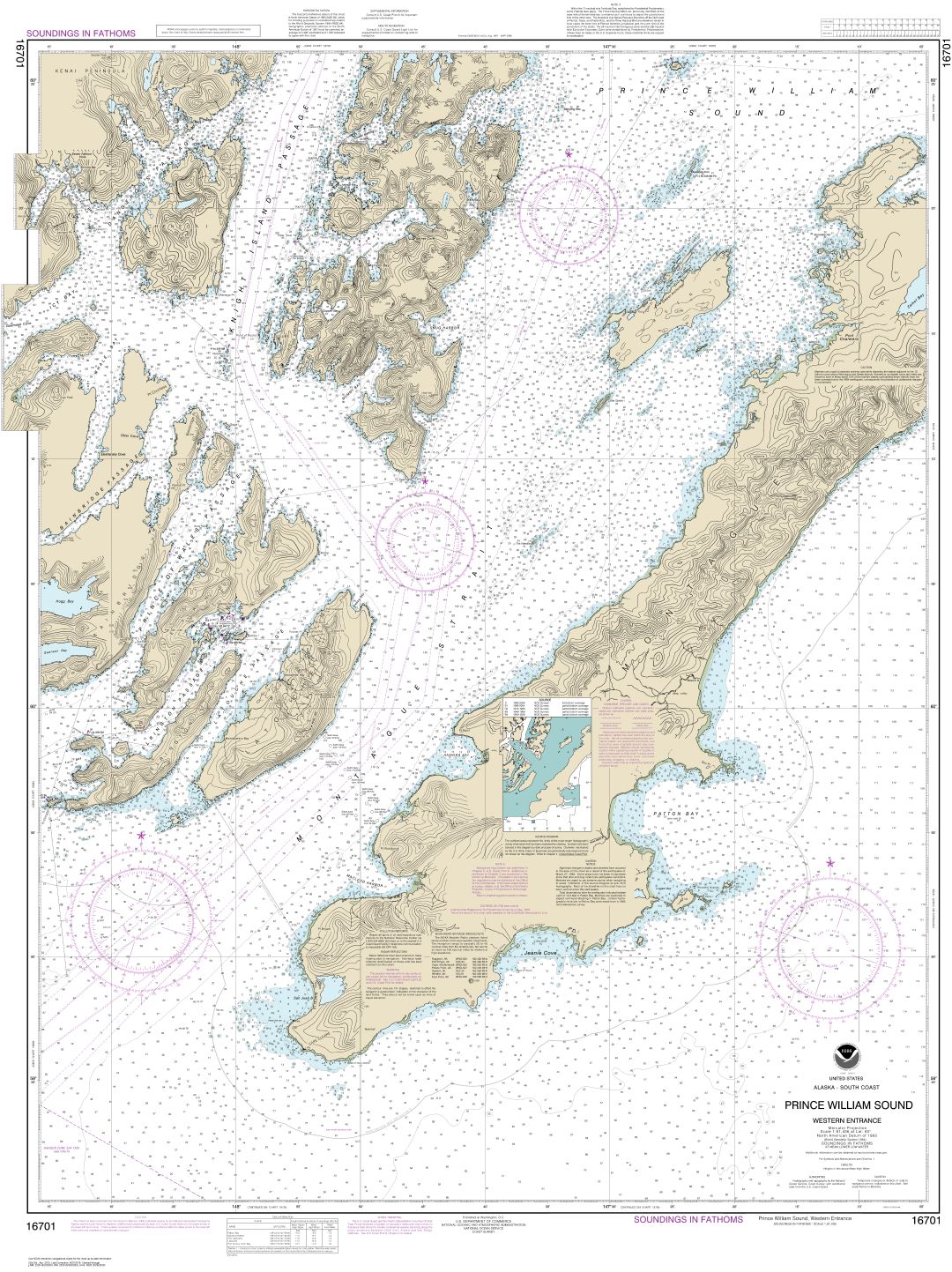 Prince William Sound-western entrance | NOAA Chart 16701