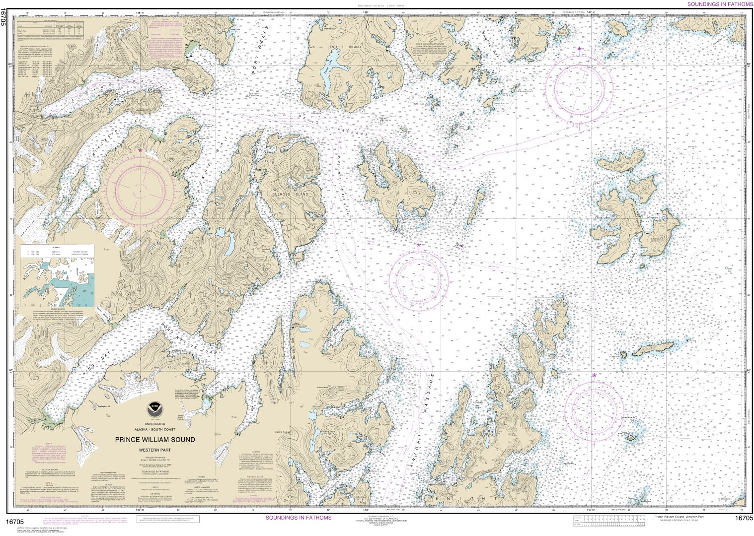 Prince William Sound-western part | Carte NOAA 16705