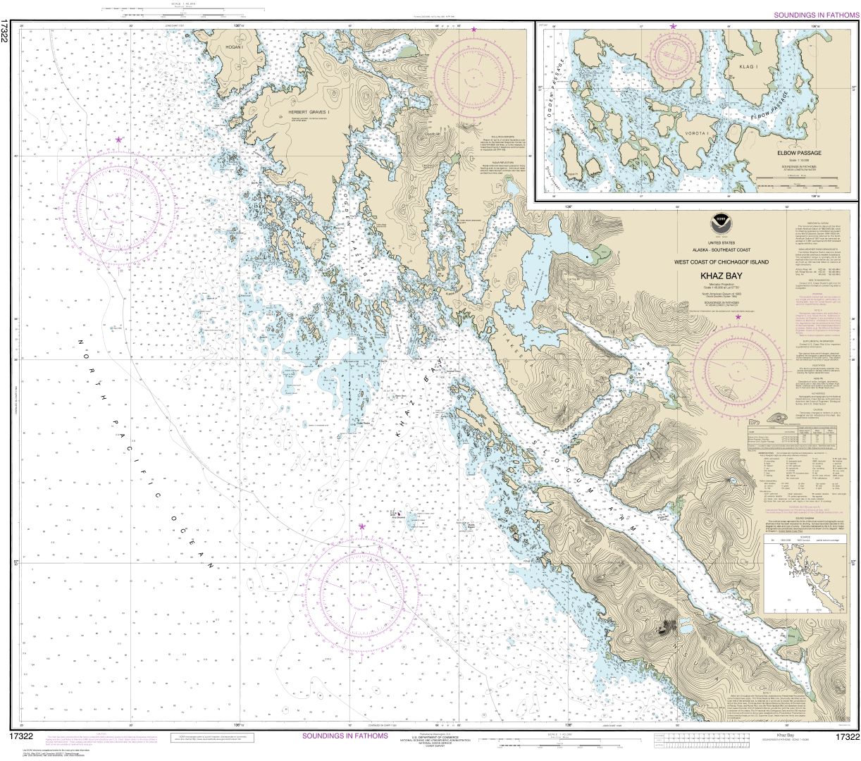 Khaz Bay, Chichagof Island Elbow Passage | NOAA Chart 17322