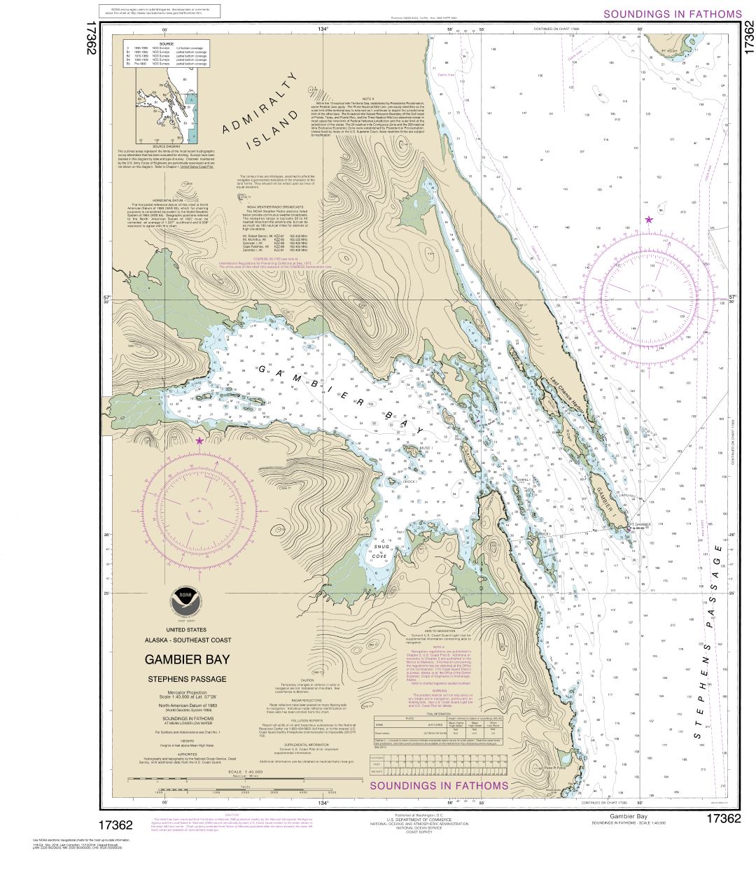 Gambier Bay, Stephens Passage | NOAA Chart 17362