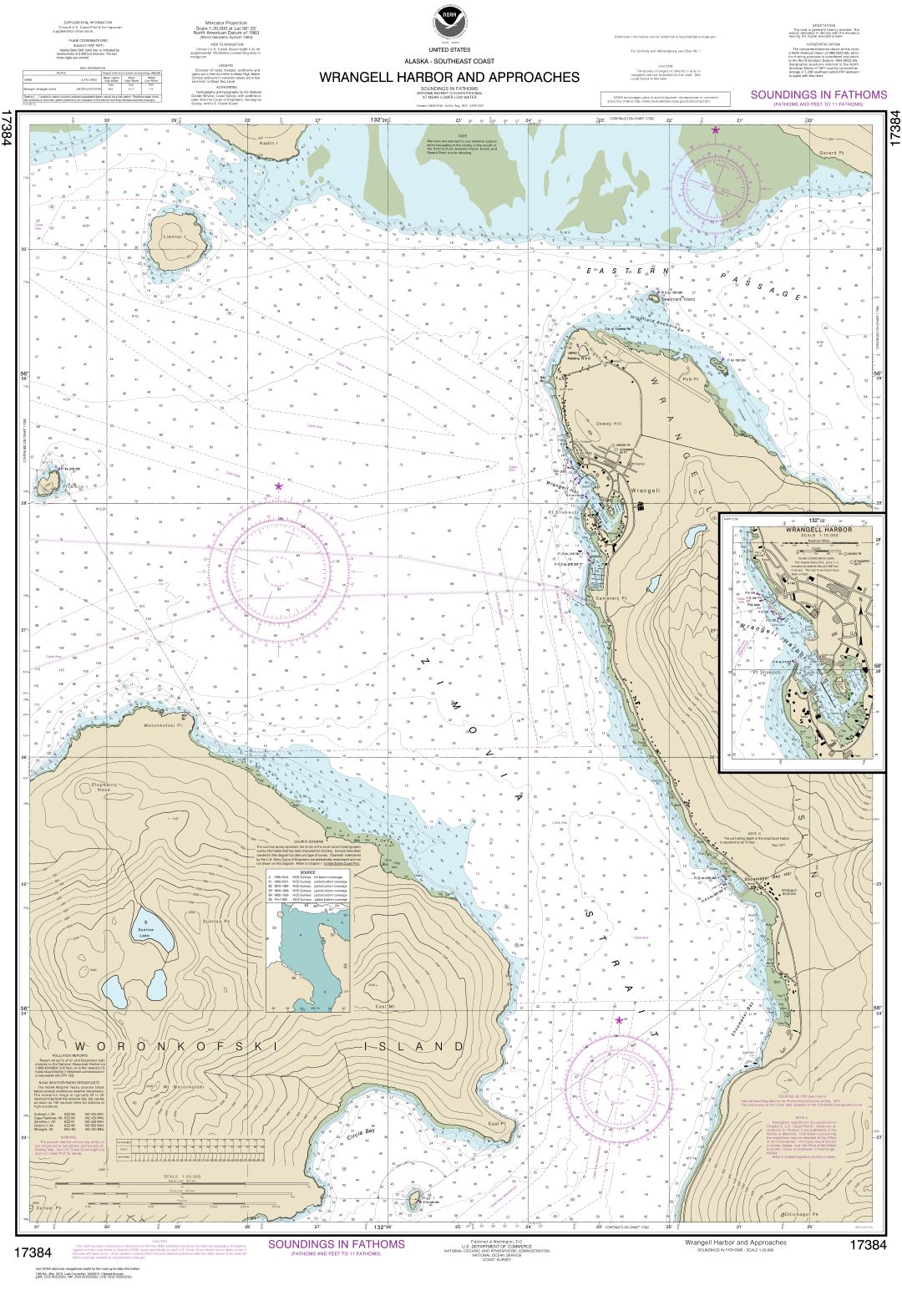 Wrangell Harbor and approaches;Wrangell Harbor  | Carte NOAA 17384